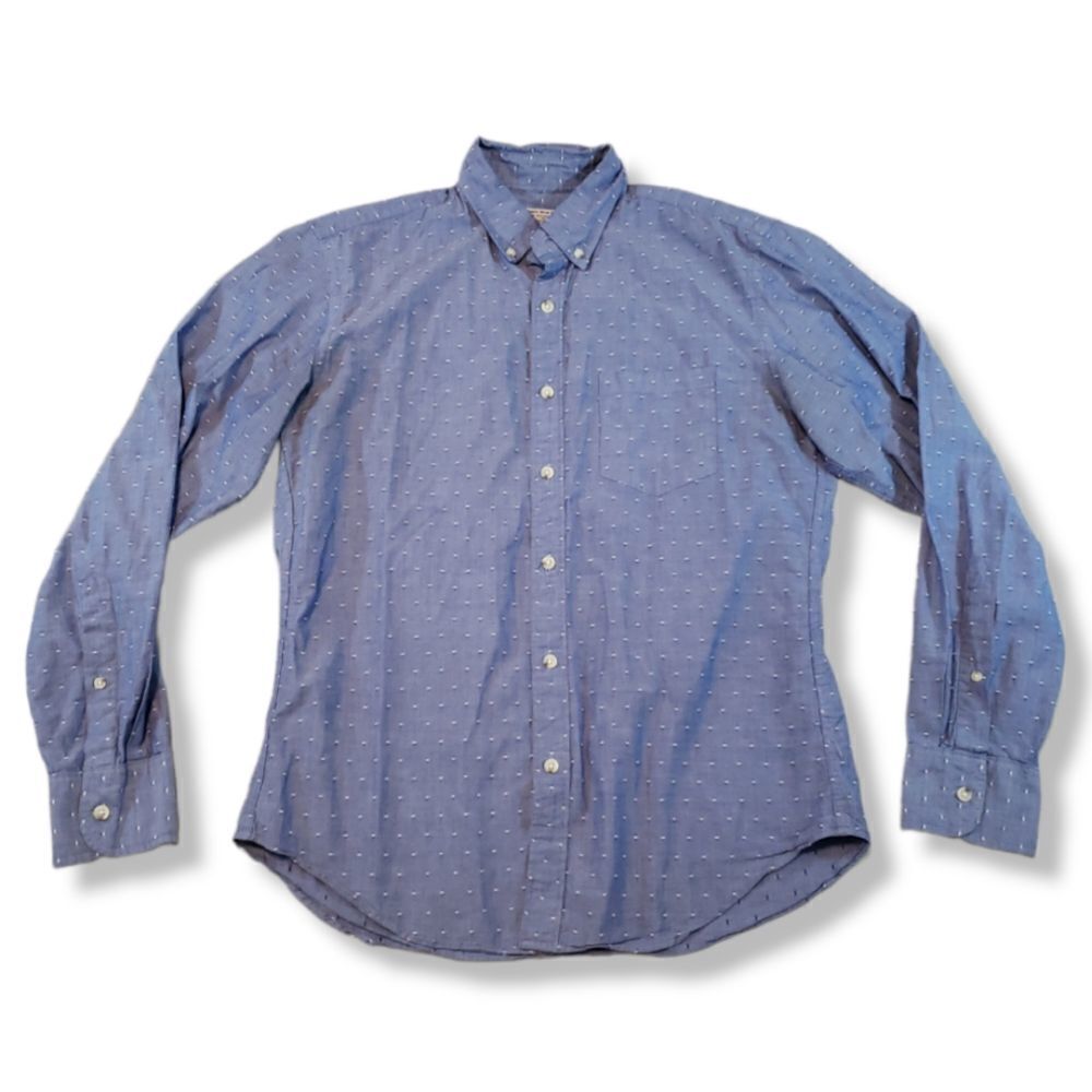 Tailored By J. Crew Shirt Size Medium Long Sleeve Button Down Casual Shirt Dots